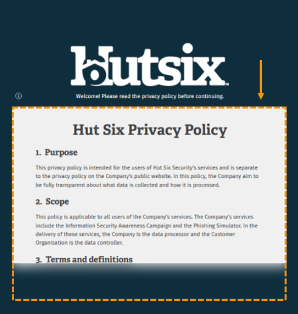 Screenshot of the privacy policy