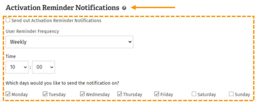 Screenshot of activation reminder notifications