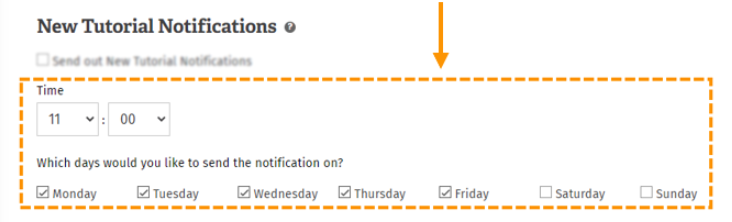Screenshot of the new tutorial notification