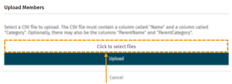 Screenshot of the select files button.