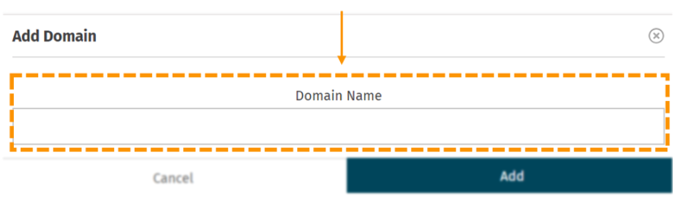 Screenshot of adding target domain