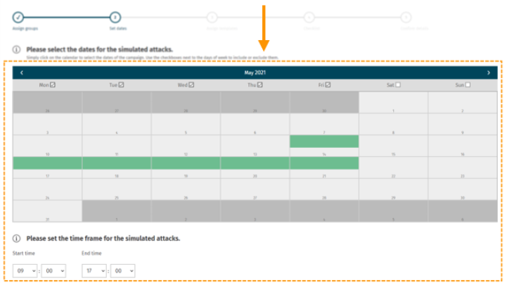 Screenshot of the phishing timeline