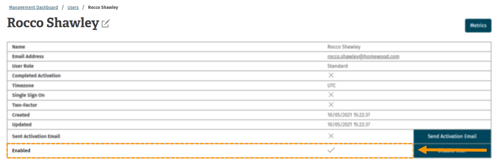 Image to show enabled row