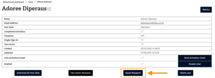 Image to show the password reset button.