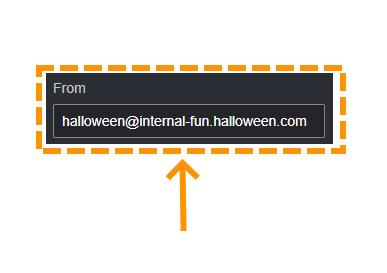 Screenshot to show how to edit the from box