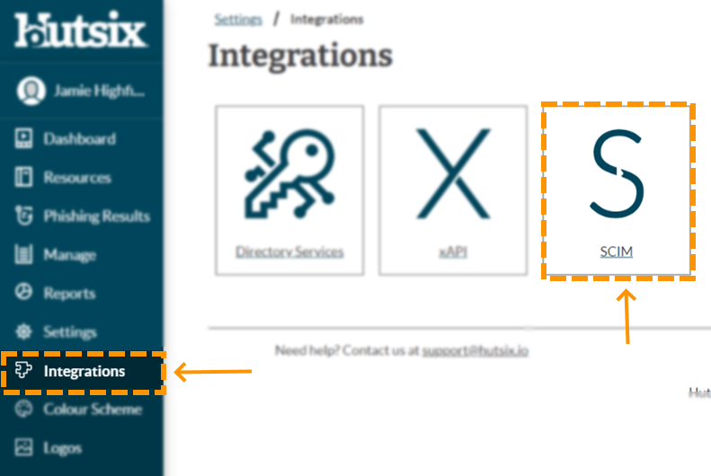 Screenshot of Navigating to Integrations