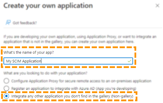 Screenshot of Create your own application
