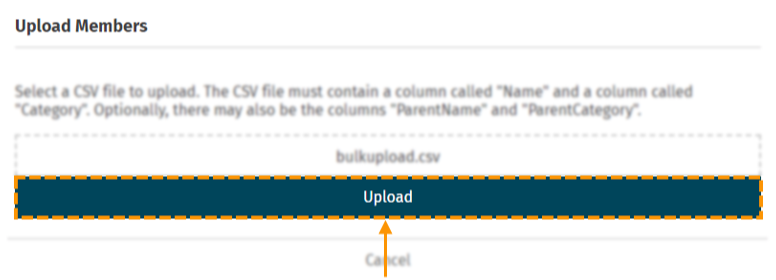 Screenshot of the upload button.